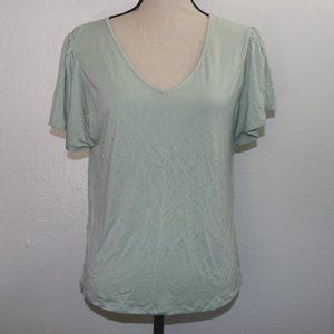 A New Day Ruffle Short Sleeve V-neck Tshirt